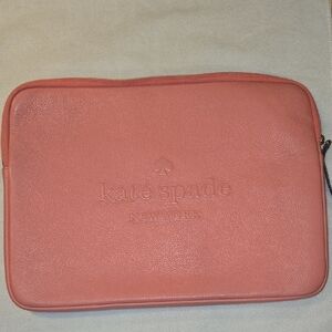 ​​Kate Spade Bright Flamingo Pebbled Leather 14" Laptop Sleeve (EUC)